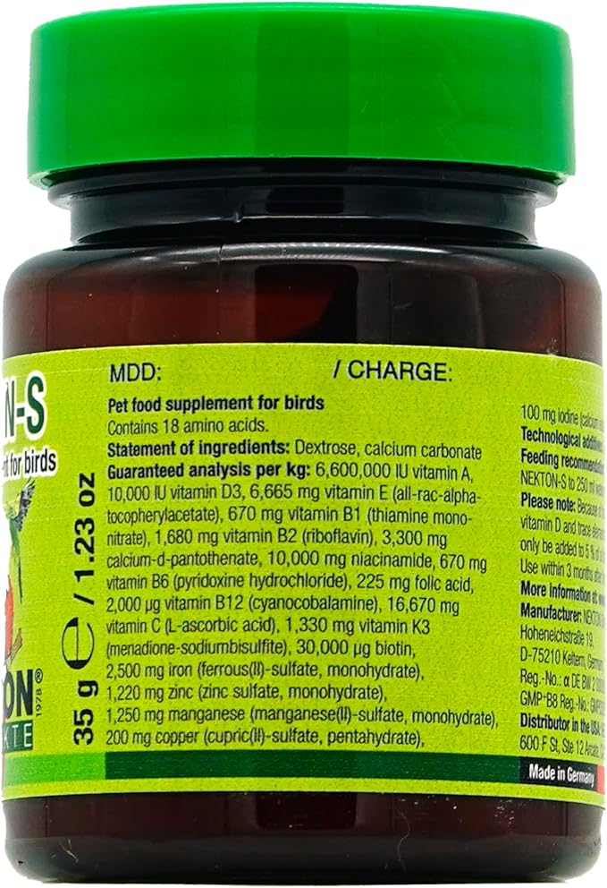 Nekton-S Multi-Vitamin for Birds, 35gm, (1.23 ounce)