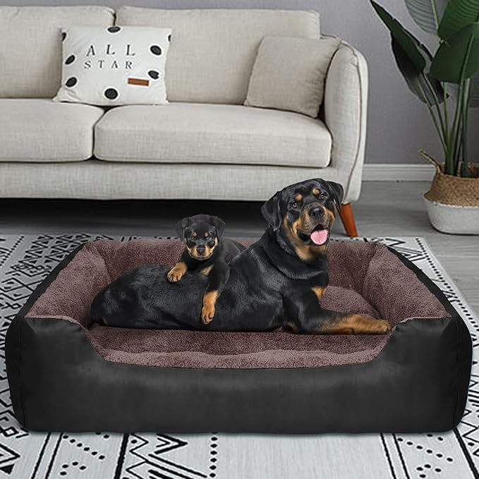 PUPPBUDD Dog Beds for Extra Large Dogs, Rectangle Washable Dog Bed Comfortable and Breathable Pet Sofa Warming Orthopedic Dog Bed for Jumbo Dogs
