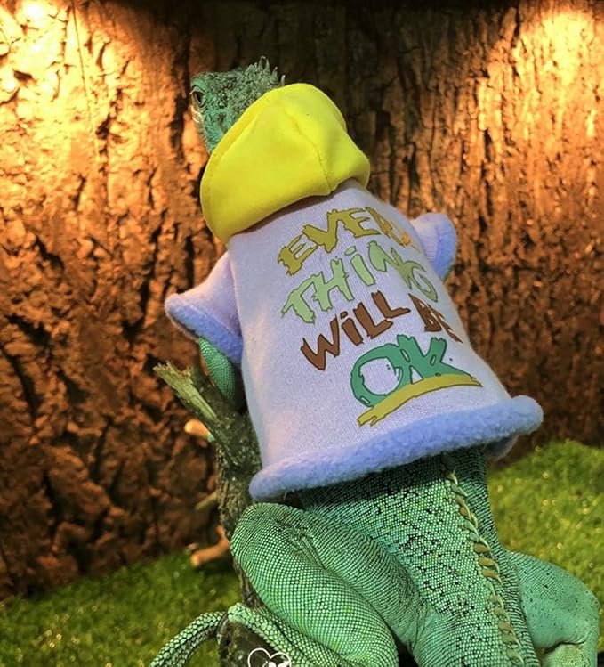 Lizard Clothes for Bearded Dragons Reptile Apparel Handmade Cotton Material Hoodies Sweater for Skin Protection Photo Party for Crested Gecko Chameleon