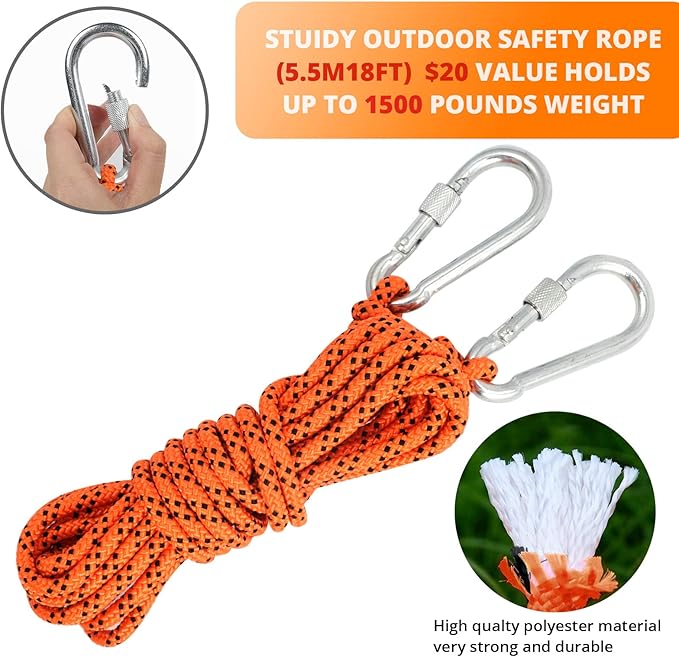 Spring Pole Dog Rope Toys: Dog Rope Pull & Tug of War Toy with a Big Spring Pole Kit & 2 Strong Dog Rope Toys & 16ft Rope - Muscle Builder Interactive Dog Toy for Pitbull Medium Large Dog Alaska