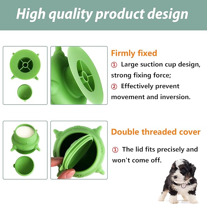 Puppy bottles for nursing,Puppy milk feeders for multiple puppies nipple,Puppy Feeder Milk Bowl,4 Nipples Silicone Puppy Nursing Station,Feeder Bowl for Kittens, Puppies,Capacity 240ml（Green）