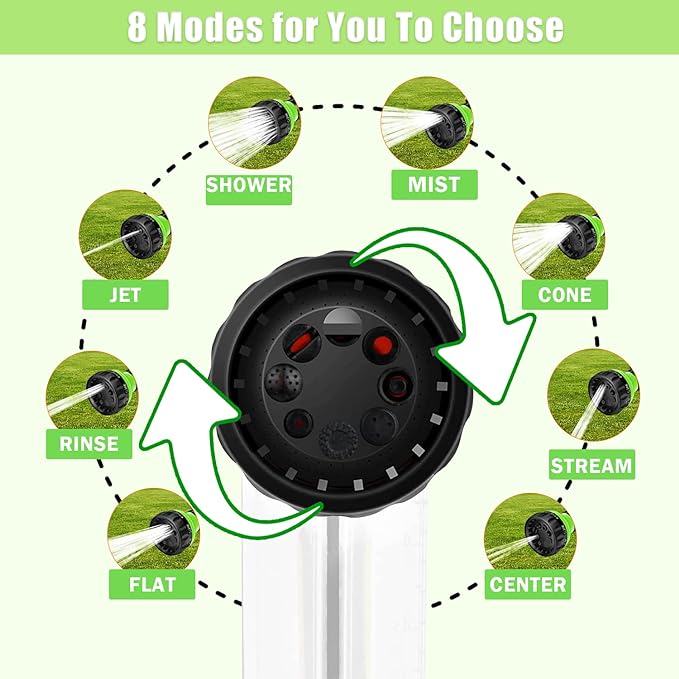 Dog Washing Hose Attachment with Soap & Shampoo Dispenser, 8-Way Spray Modes Pup Jet Dog Wash, Garden Hose Nozzle Sprayer for Watering Plants, Lawn, Patio, Car Wash, Showering Pet Outdoor