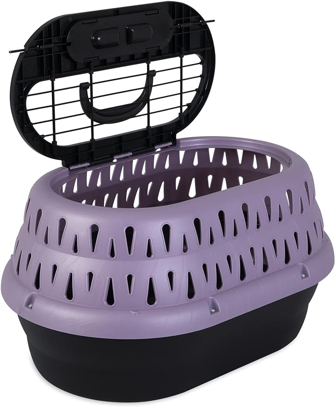 Petmate Top Load Pet Carrier for Cats, 19 Inches Long, Holds Pets Up To 10 Pounds, Purple