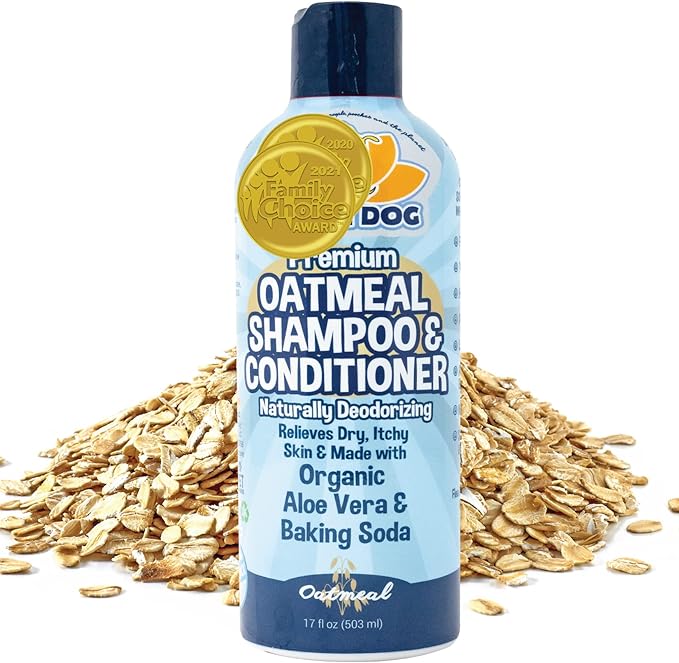 Bodhi Dog Shampoo Brush and Oatmeal Shampoo & Conditioner Bundle | Pet Shower & Bath Supplies for Cats & Dogs | Dog Grooming Quality Dog Wash Brush for Long & Short Hair Dog Scrubber for Bath