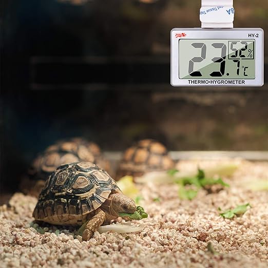 capetsma Reptile Thermometer, Digital Thermometer Hygrometer for Reptile Terrarium, Temperature and Humidity Monitor in Acrylic and Glass Terrarium,Accurate - Easy to Read - No Messy Wires… (1 Pack)