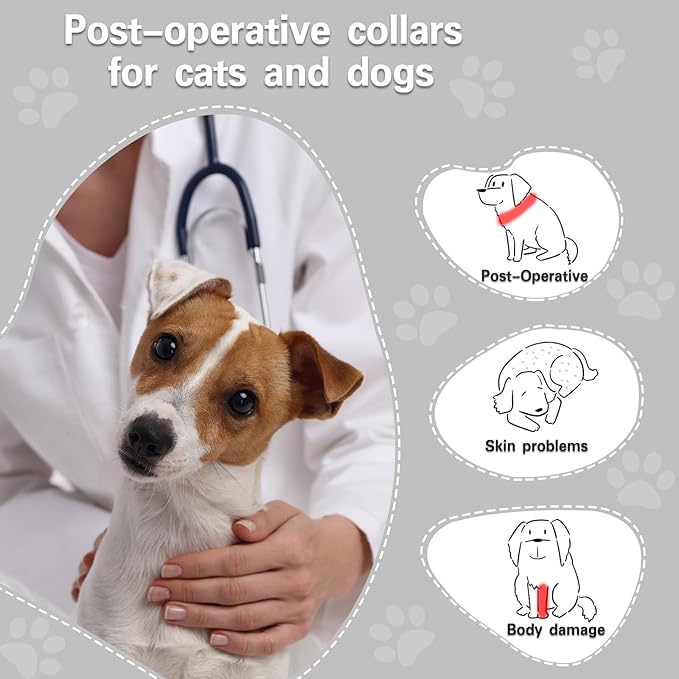 Dog Cone,Dog Surgery Collar,Dog Cones for Small Medium Large Dogs,Inflatable Cone for Dogs,Dog Cone Collar, Does not Impede Vision Dog Recovery Collar(M Plus Grey)