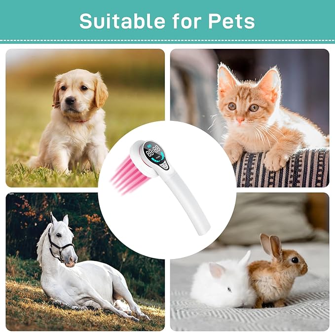 Cold Laser Therapy for Dogs - 2024 Upgraded Infrared Red Light Therapy Vet Device, Portable Laser Therapy Device for Pain Relief Arthritis, Spinal, Promote Blood Circulation (White)