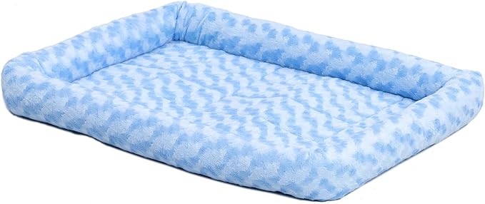 MidWest Homes for Pets Bolster Dog Bed 22L-Inch Blue Dog Bed or Cat Bed w/ Comfortable Bolster | Ideal for XS Dog Breeds & Fits a 22-Inch Dog Crate | Easy Maintenance Machine Wash & Dry