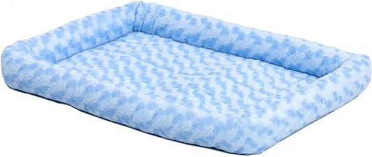 MidWest Homes for Pets Bolster Dog Bed 22L-Inch Blue Dog Bed or Cat Bed w/ Comfortable Bolster | Ideal for XS Dog Breeds & Fits a 22-Inch Dog Crate | Easy Maintenance Machine Wash & Dry