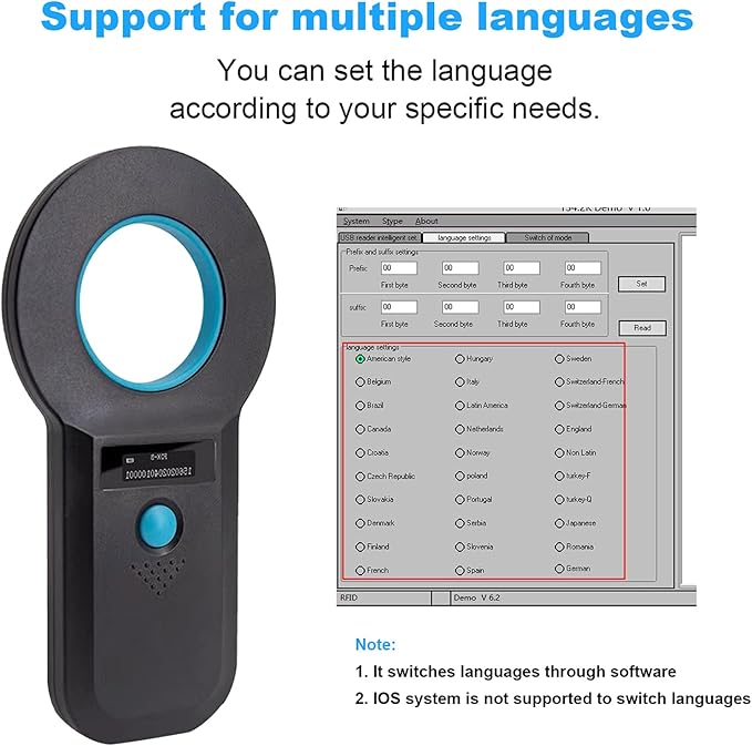 Pet Microchip scanner, Animal Microchip Tag Reader Scanner,Three ways to connect,recognize quickly,Identify The farther distance