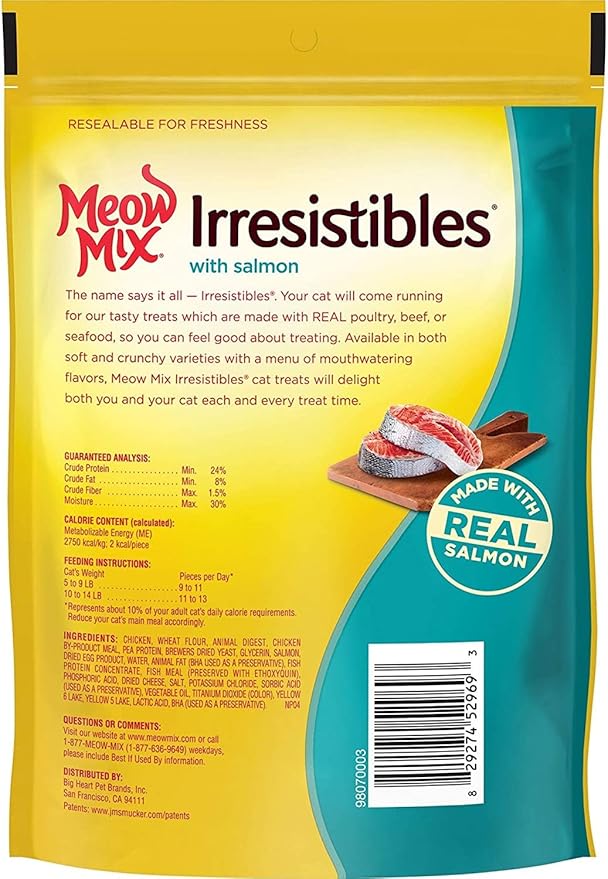 Meow Mix Irresistibles Soft Cat Treats, Salmon, 3 Ounce (Pack of 5)