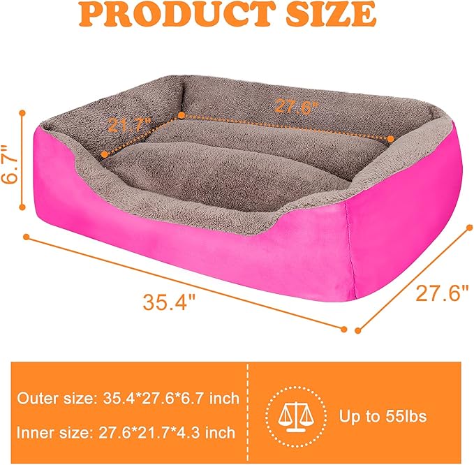 PUPPBUDD Dog Beds for Medium Dogs, Washable Dog Bed Comfortable and Breathable Pet Bed Rectangle Warming Dog Bed for Medium Dogs