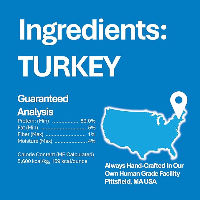 Whole Life Pet Just One Turkey - Cat Treat Or Topper - Human Grade, Freeze Dried, One Ingredient - Protein Rich, Grain Free, Made in The USA (Pack of 6)