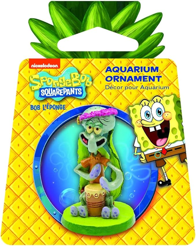 Penn-Plax Officially Licensed SpongeBob SquarePants Aquarium Ornament – Squidward (Mini/Small Size) – Perfect for Freshwater and Saltwater Tanks