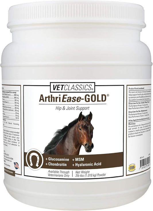 Vet Classics ArthriEase-Gold Joint Support for Horses - Powder Health Supplement for Horses – Alleviates Aches and Discomfort – For Flexibility, Healthy Joint Function – Antioxidants 2 lb. 4 Oz.Powder