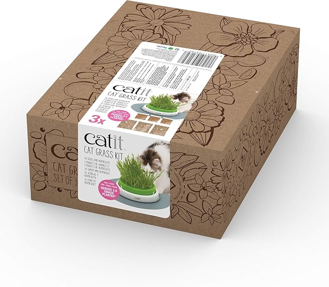 Catit Senses 2.0 Grass Planter & Catit Senses 2.0 Cat Grass Kit (Set of 3)