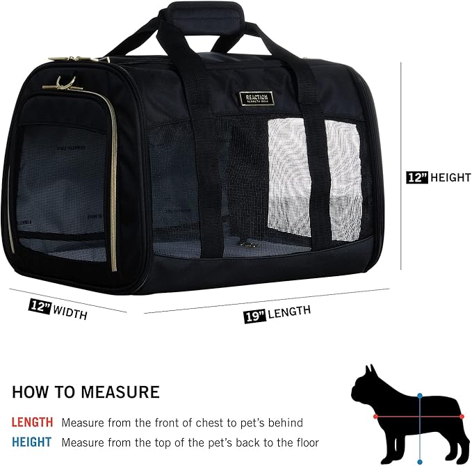 Kenneth Cole Reaction Collapsible Travel Pet Carrier Soft Multi-Entry Folding Portable Kennel Crate for Puppy Dog, Cat, and Rabbit Carrier Bag, Large Duffel Bag, Large Pet Carrier, Up to 22 Lbs