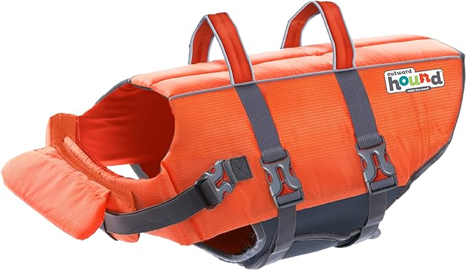 Outward Hound Granby Splash Orange Dog Life Jacket, XL