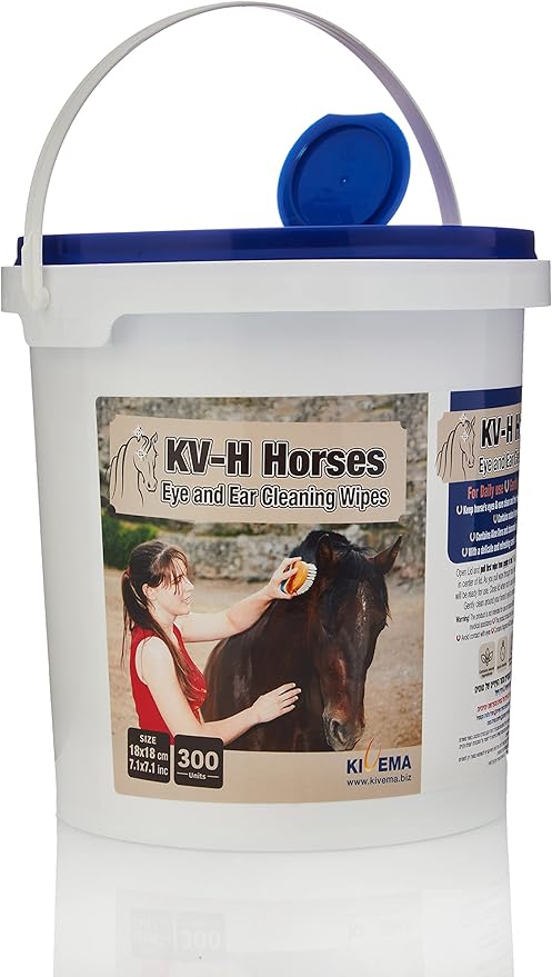 Horses Cleaning Gentle Wipes - Pack of 300 Horse Gentle Wipes Ideal for Sensitive Areas Like Ears, Eyes | Removes Dirt, Grime and odor (300)