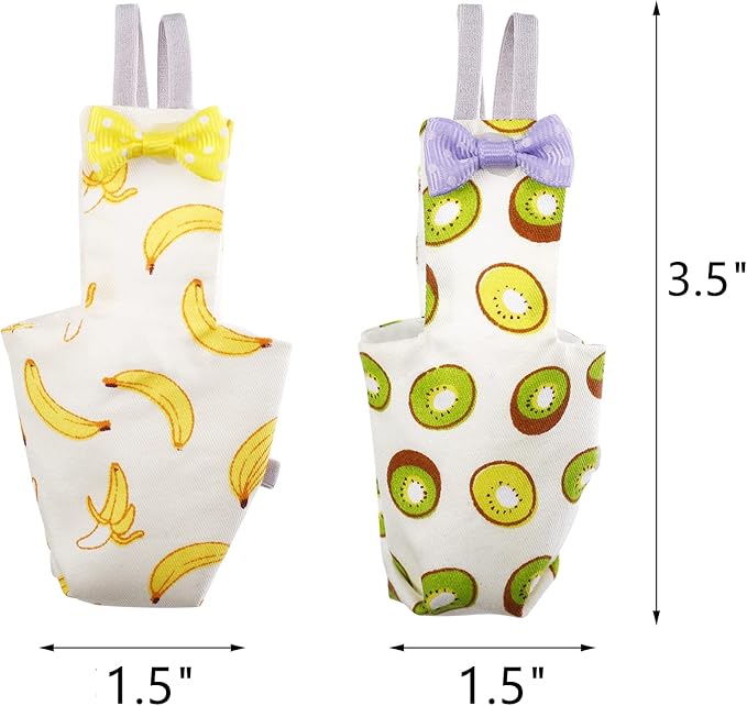 Bird Diaper Parrot Washable Diapers, Parrot Flight Suit, Reusable Nappies for Parakeet Cockatiel Mini Macaw Budgie Canary 2 Pcs