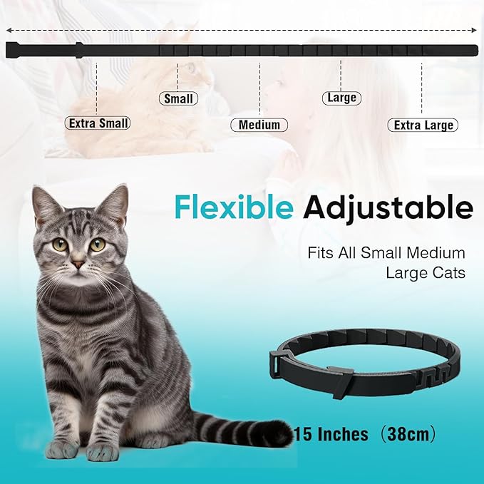 Pheromone Calming Collar Stress and Anxiety Relief Lasts 30 Days Calming Collar for Cats Cat Calm Collar Cat Adjustable Appeasing Calming Collar for Kitten Kitty Calm Collar Make Cat Relaxed 4 Pack