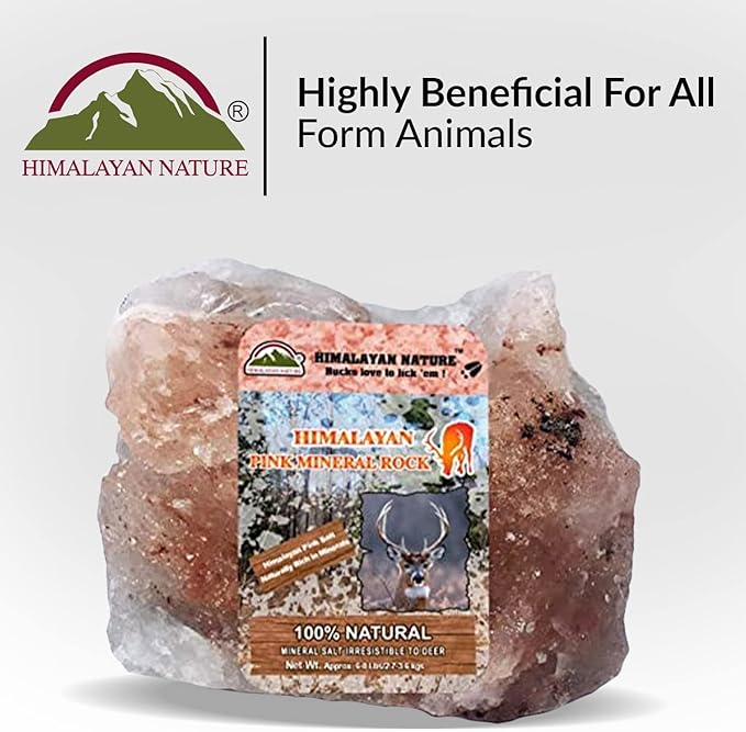 Animal Licking Pink Salt Rock Lick Deer| 5 Pound