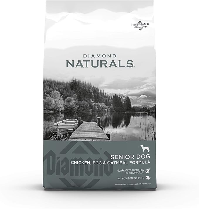 Diamond Naturals Senior Real Meat Recipe Natural Dry Dog Food With Real Cage Free Chicken, 18Lb