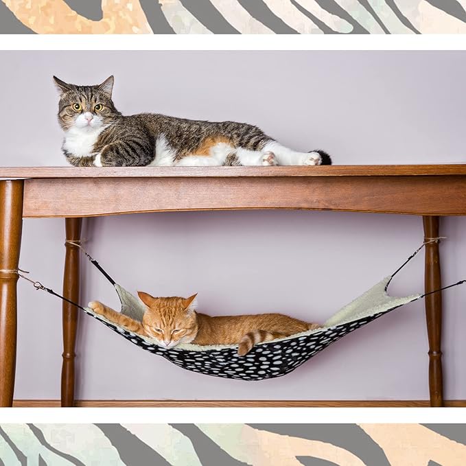 3 Pcs Reversible Pet Hammock Soft Plush Cat Hanging Hammock Guinea Pig Bed Rat Cage Accessories for Cat Puppy Dog Piggy Kitten Ferret Rabbit Other Small Animals (Dot)