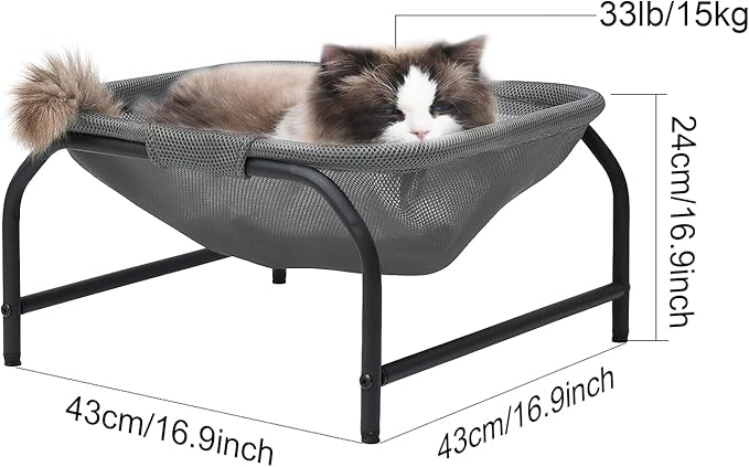 Cat Bed [Designed for Big Cats] Dog Pet Square Hammock Bed Free-Standing Cat Sleeping Bed Cat Supplies Whole Wash Stable Detachable Easy Assembly Indoor Outdoor