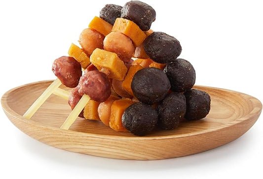 Jungle Calling Dog Treats, Six Flavor Dog Kabob with Cod, Rawhide Free Dog Chews, Made with Chicken, Duck, Beef, Sweet Potato and Pumpkin, Cod Sticks for Dogs