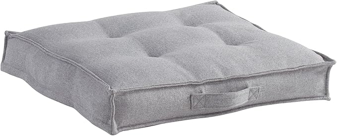 South Pine Porch Mila Square Tufted Pillow Style Dog Bed, Cement, Medium (32" x 32")