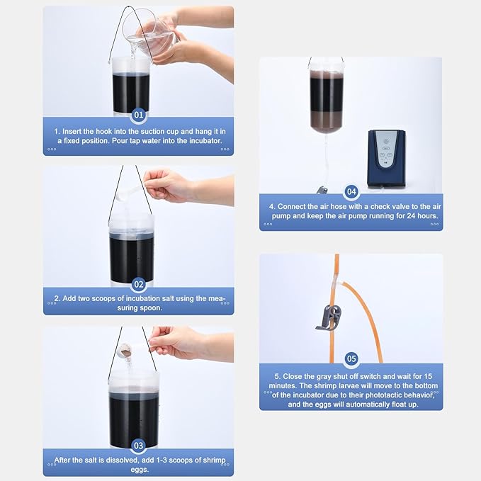 Shrimp Hatchery Kit, Automatic DIY Aquarium Fish Hatch Tool with Regulating Valve for Hatching Shrimp