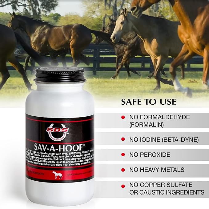 SBS Equine Treatment Against Hoof Illness in Horses | Built-in Dauber Applicator | Treat Entire Hoof (7.5 Fluid Oz)