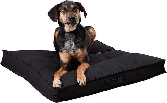 South Pine Porch Mila Square Tufted Pillow Style Dog Bed, Black, Medium (32" x 32")