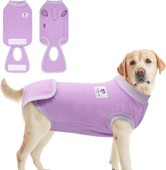 cyeollo Dog Surgery Recovery Suit Soft Breathable Female Male Pet Bodysuit for Spay, Neuter, Surgical Recovery Shirt for Small Medium Large Dogs, Purple, XL