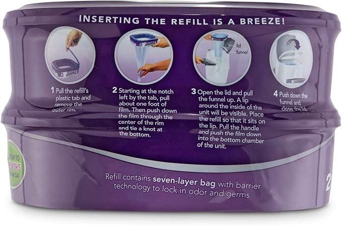 Litter Genie Standard Refill Cartridge for Cat Litter Disposal System, Pack of 2, 2 CT