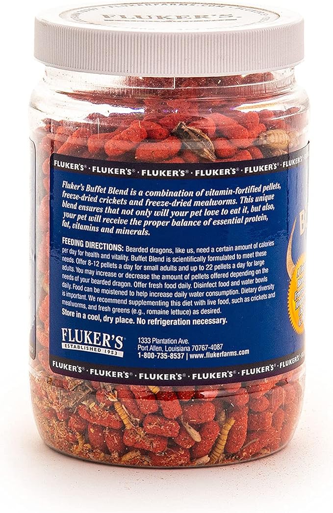 Fluker's 76044 Buffet Blend Adult Formula Bearded Dragon Formula, 7.5oz (Pack of 2)