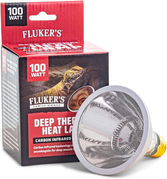 Fluker's Deep Thermal Heat Lamp for Reptiles with Carbon Infrared Technology, for All Reptile Tanks, Great for Basking, 50 Watt