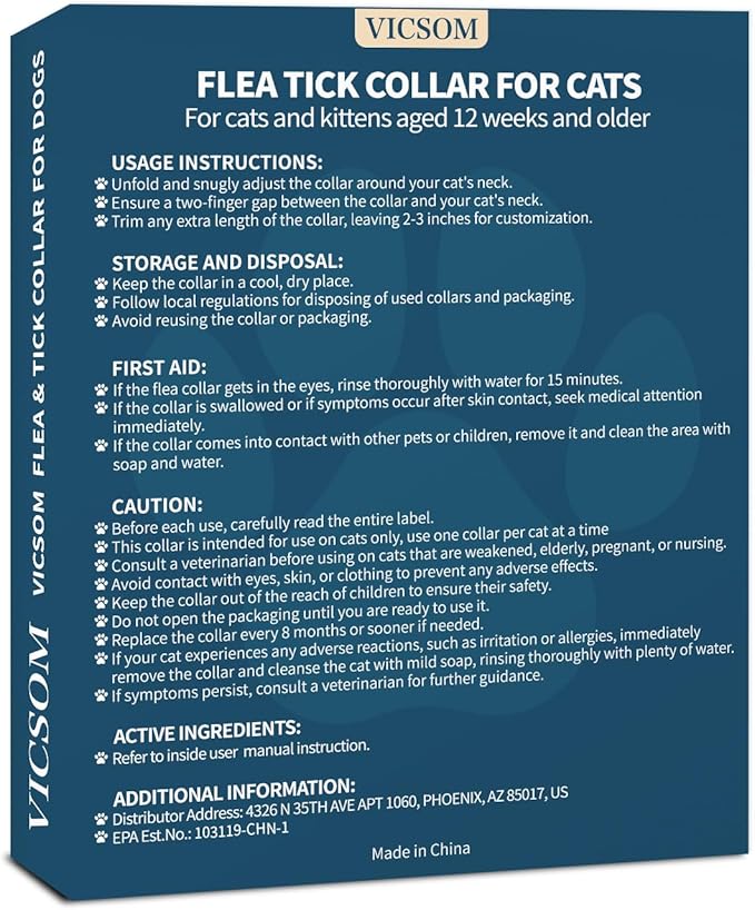 Flea Collar for Cats, 4 Pack Cat Flea and Tick Collar 32 Months Cat Flea and Tick Prevention Collars, Waterproof Adjustable Cats Flea Collar Kitten, Tick and Flea Treatment Collar for Cat, Black Grey