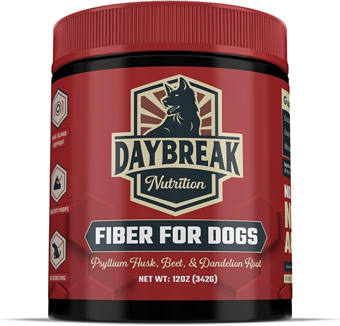 Fiber for Dogs Psyllium Husk, Beet Root, Dandelion Root, and Prebiotics to Aid in Relief from Diarrhea, Constipation, Anal Gland Issues, and Scoots