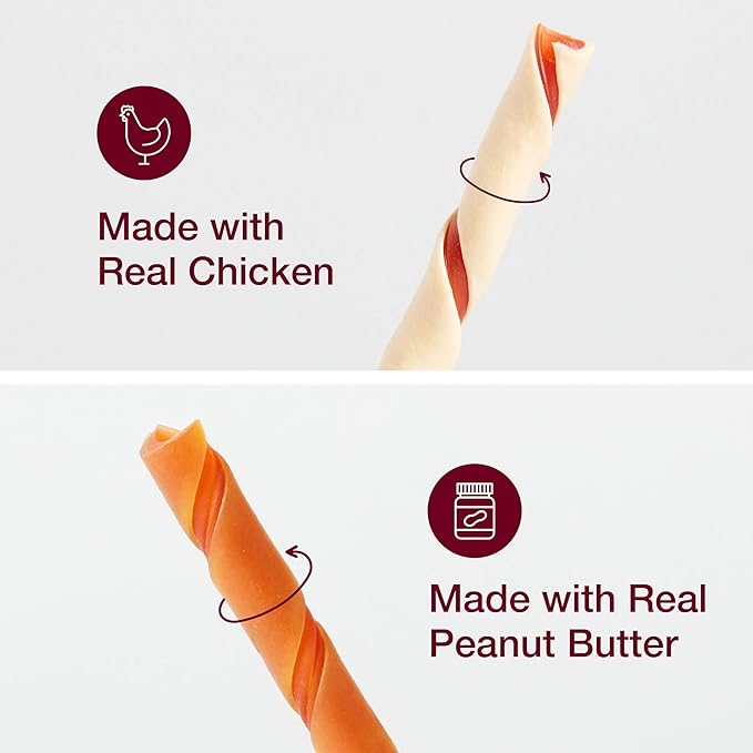 SmartBones Twist Sticks, Treat Your Dog to a Rawhide-Free Chew Made with Real Chicken and Vegetables