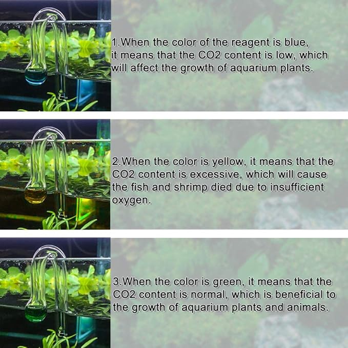 Senzeal 2Pcs Hang On CO2 Drop Checker Glass Aquarium Monitor CO2 Indicator for Planted Fish Tank