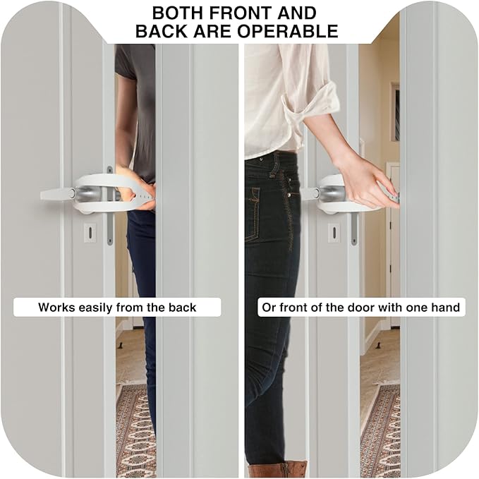 Cat Door Holder Latch Larger Adjustable Cat Door Alternative Fast Latch Strap Let Cats in and Keeps Dogs Out of Litter & Food and Safe Baby Proof No Measuring Easy to Install 3Pcs White