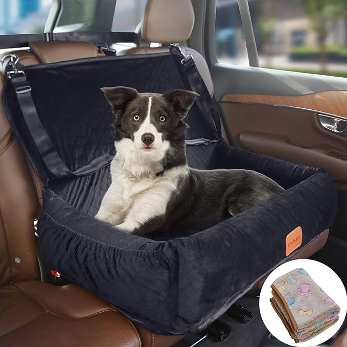 Dog Car Seat for Large/Medium Sized Dogs,Dog Car Back Seats Travel Bed Dog Seats,Comfortable and Safe;Multipurpose Design-Dog Bed Dog Sofa Cushion,Bring Dog Blanket.