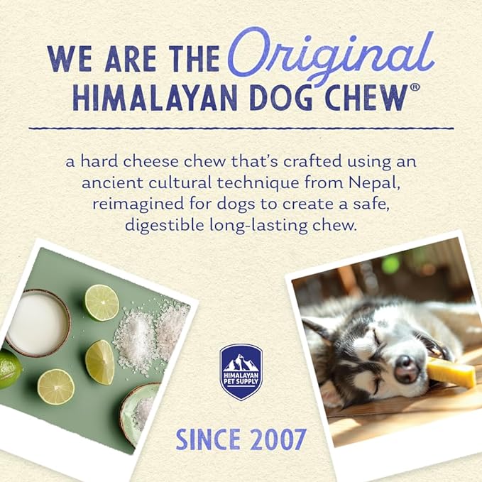Himalayan Dog Chew Premium Yak Cheese Himalayan Dog Chews, Chicken, 1 Large Treat, 3.3 oz, Dog Treats Large Breed, All Natural, Long Lasting Dog Chews for Aggressive Chewers, Dogs Under 55 lbs