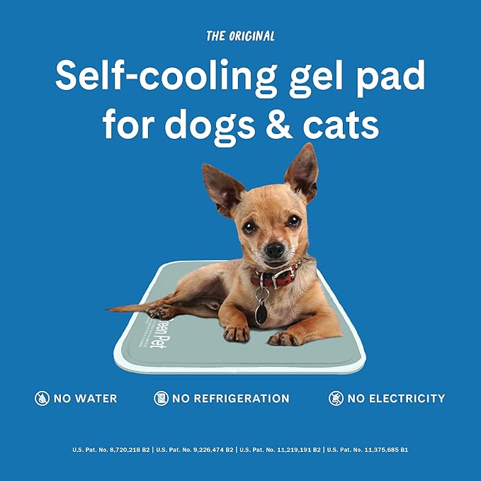 The Green Pet Shop Dog Cooling Mat, Extra Small - Pressure Activated Pet Cooling Mat for Dogs and Cats, for XS Sized Pets (0-8 Lb.) - Non-Toxic Gel Dog Cooling Pad, No Water Needed - Sage Grey