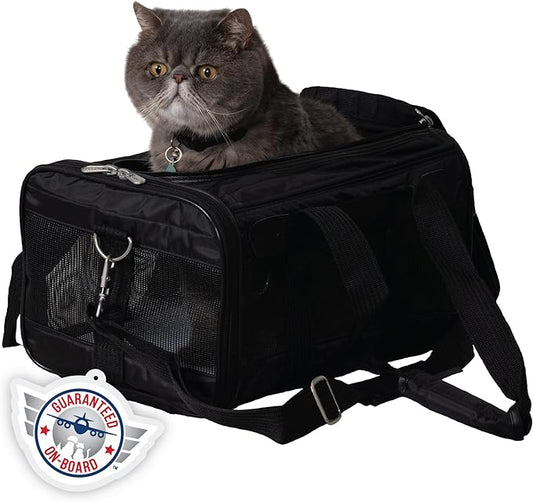 Sherpa Original Deluxe Travel Pet Carrier, Airline Approved & Guaranteed On Board - Black, Small