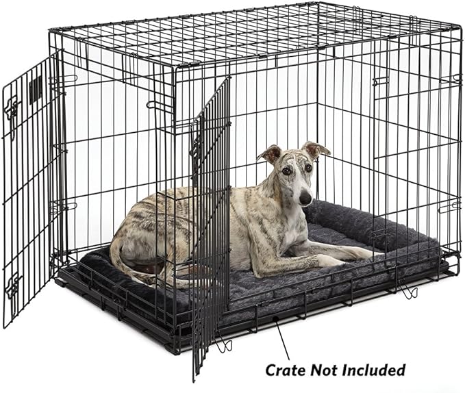 MidWest Homes for Pets Bolster Dog Bed 36L-Inch Gray Dog Bed w/ Comfortable Bolster | Ideal for Intermediate Dog Breeds & Fits a 36-Inch Dog Crate | Easy Maintenance Machine Wash & Dry