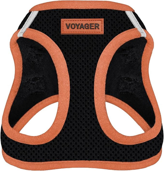 Voyager Step-in Air Dog Harness - All Weather Mesh Step in Vest Harness for Small and Medium Dogs by Best Pet Supplies - Orange Trim, XL