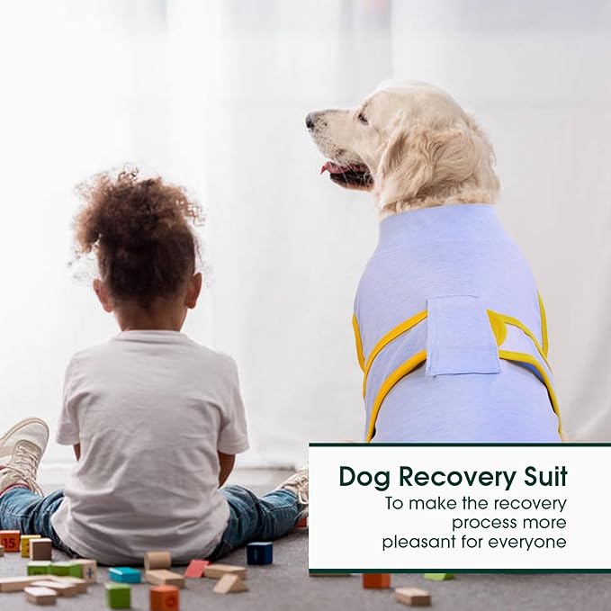 Kuoser Recovery Suit for Dogs Cats After Surgery, Professional Pet Recovery Shirt Dog Abdominal Wounds Bandages, Substitute E-Collar & Cone,Prevent Licking Dog Onesies Pet Surgery Recovery Suit